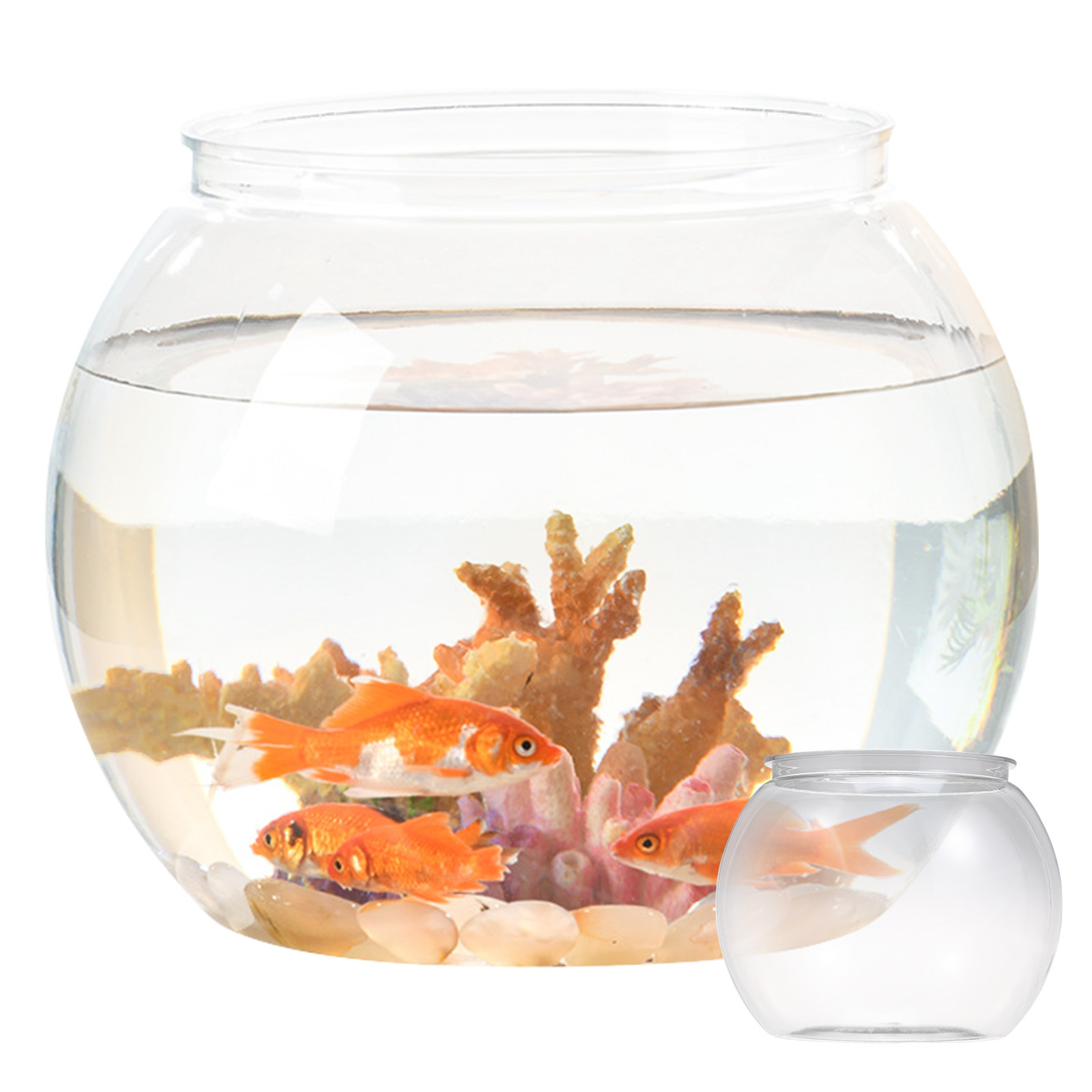 Planted Aquarium Bowl - Anti-Falling Plastic Fish Bowl Desktop Round