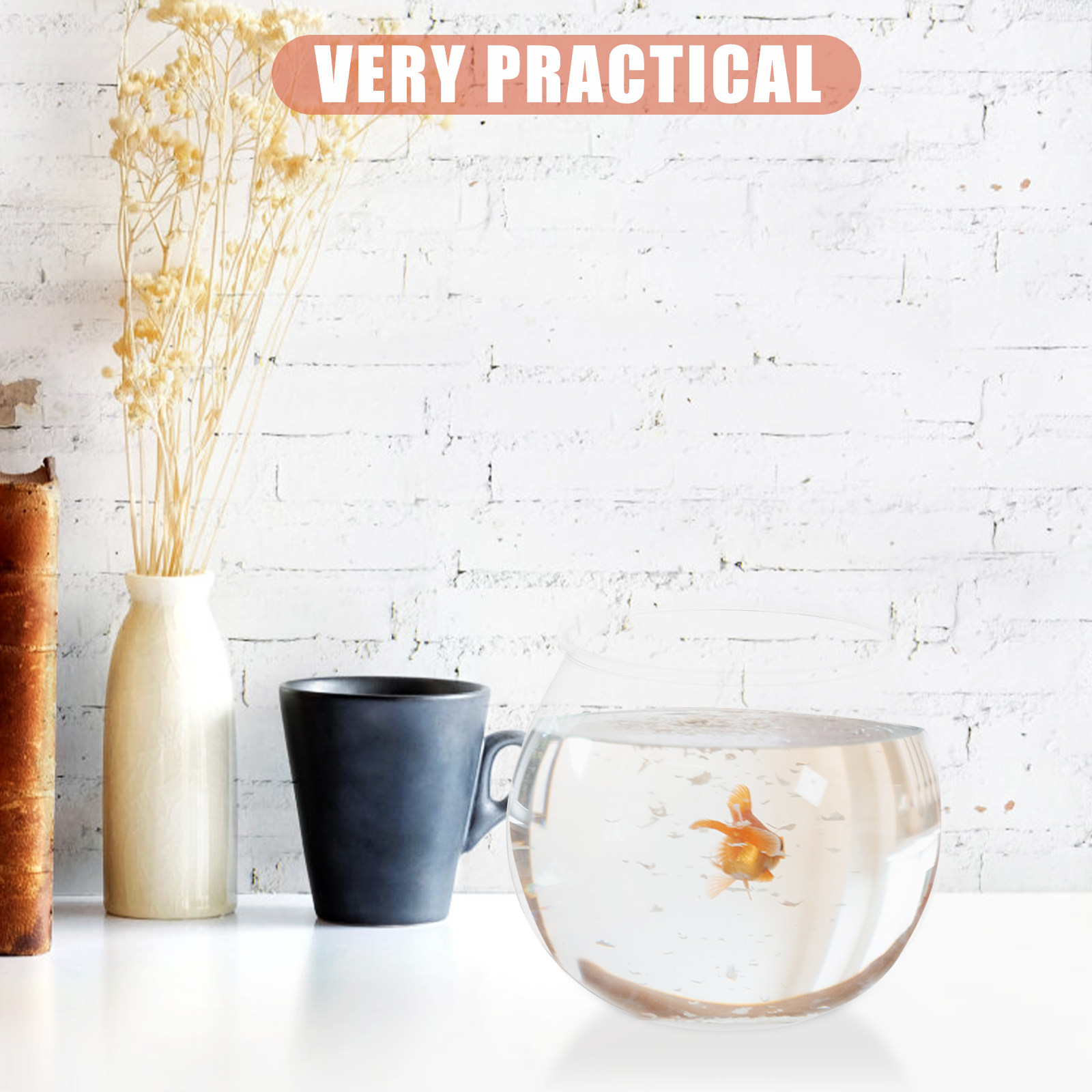 Planted Aquarium Bowl - 4Pcs Small Plastic Fish Tank Transparent