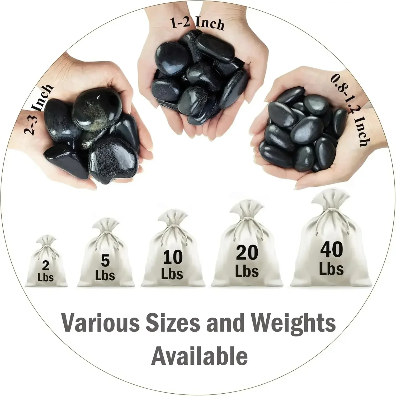 40 lbs Black River Rocks for L - Aquarium Planted Plants 评论和价格