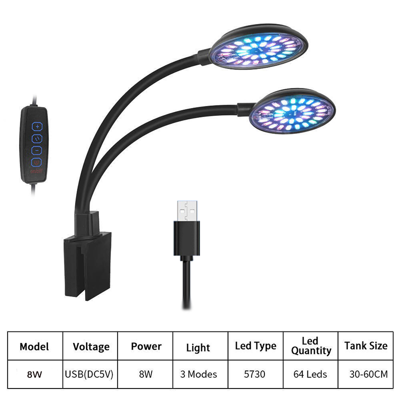 USB Aquarium LED Light Fish Ta - Aquarium Plant Growing 评论和价格