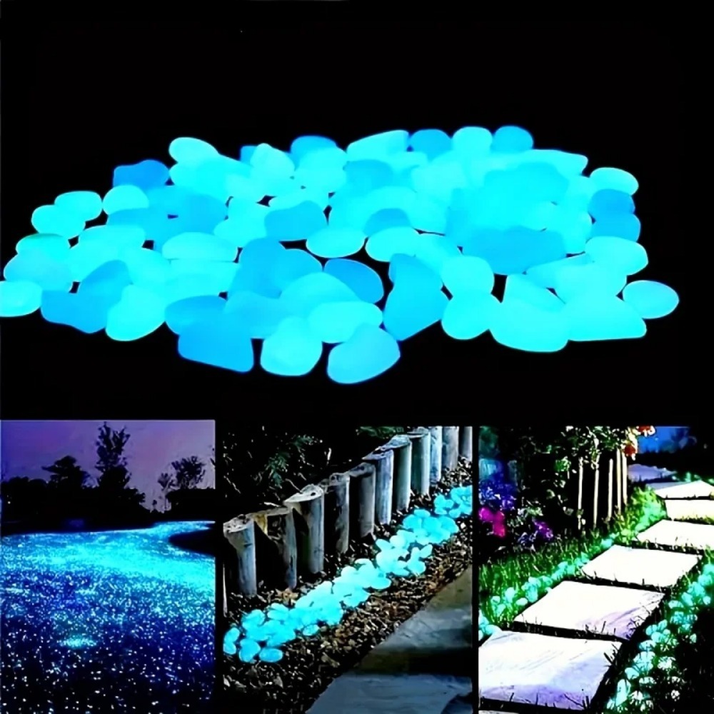 100pcs Glow In The Dark Pebble - Aquarium Planted Plants 评论和价格