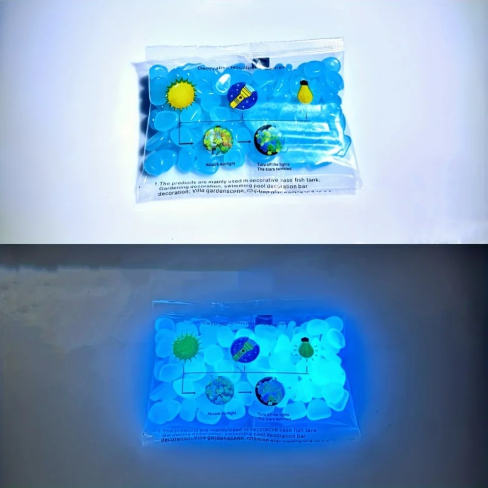 100pcs Glow In The Dark Pebble - Aquarium Planted Plants 评论和价格