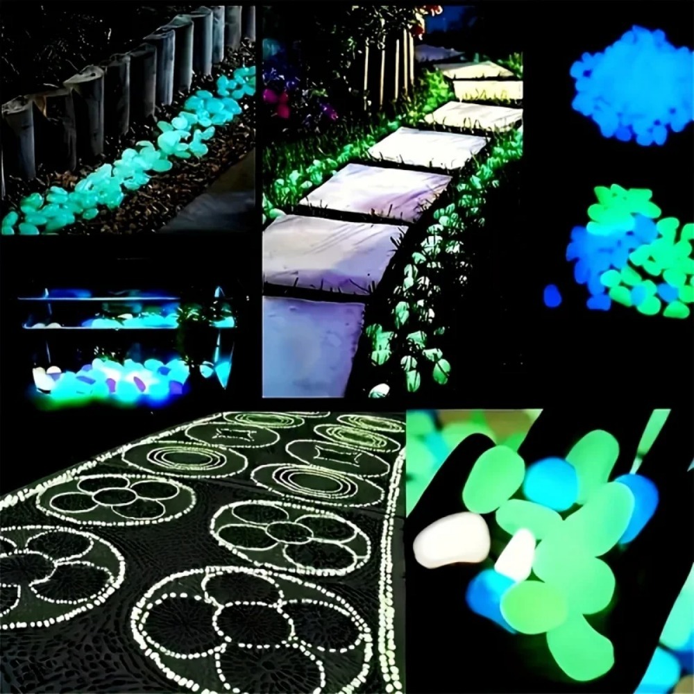 100pcs Glow In The Dark Pebble - Aquarium Planted Plants 评论和价格
