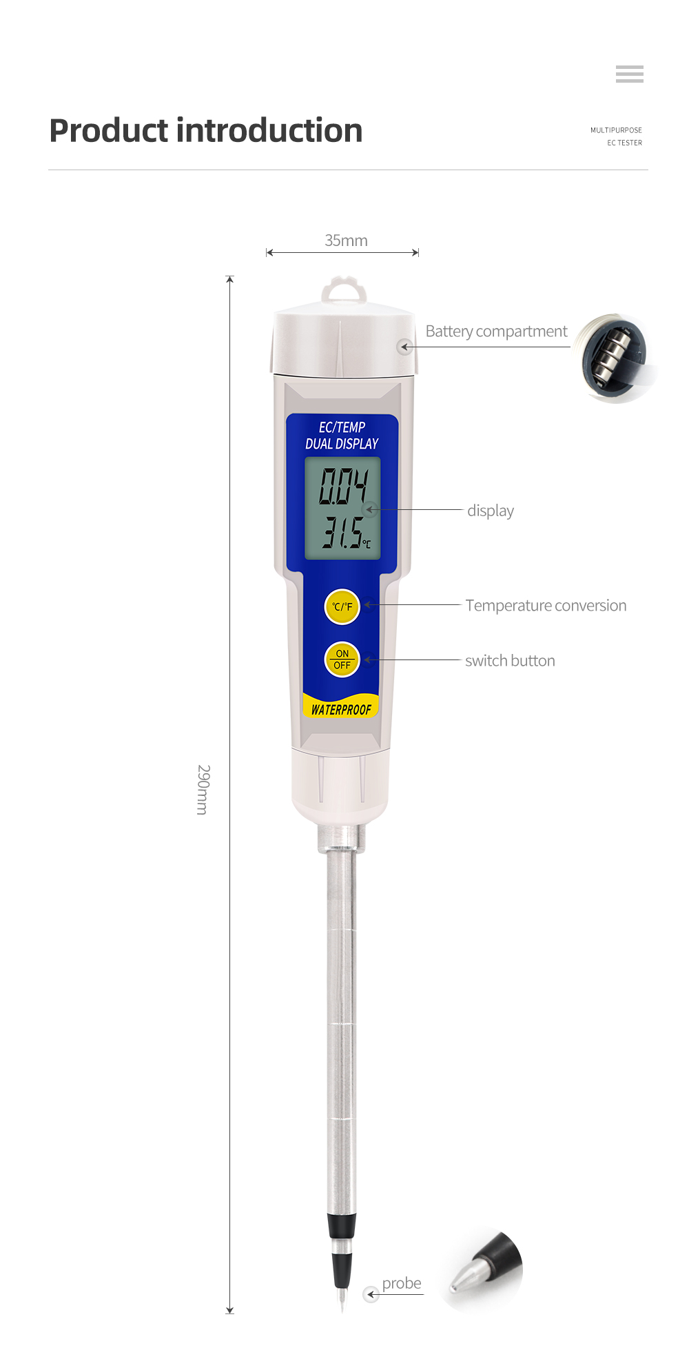 EC-315 2 in 1 Soil EC Tester M - Aquarium Plant Lab 评论和价格