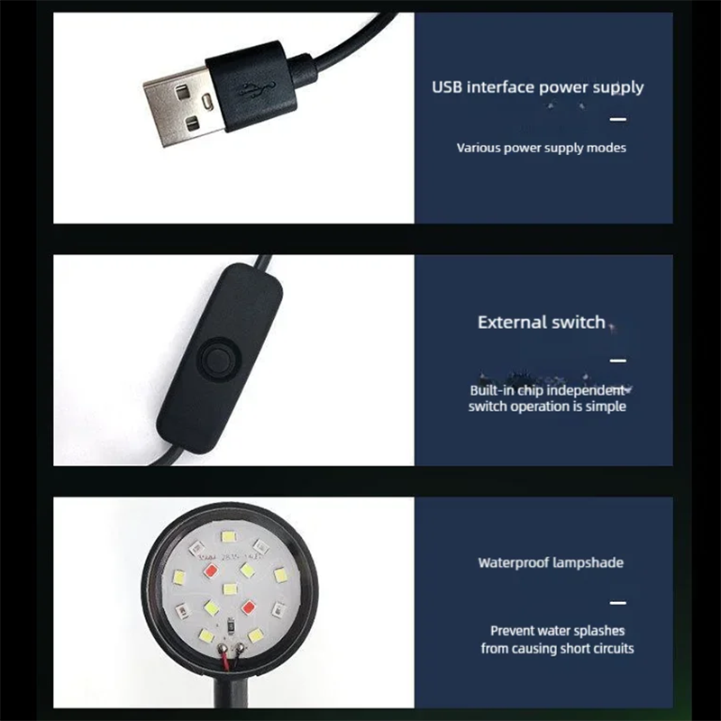 USB LED Fish Tank Clip Lamp Hi - Aquarium Plant Growing 评论和价格