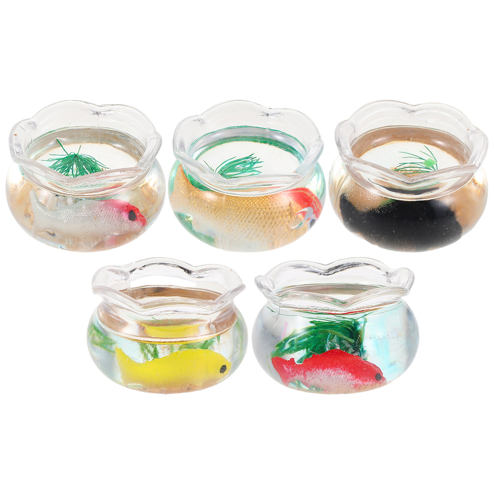 5Pcs Miniature Fish Bowl Small - Aquarium Planted Plants 评论和价格